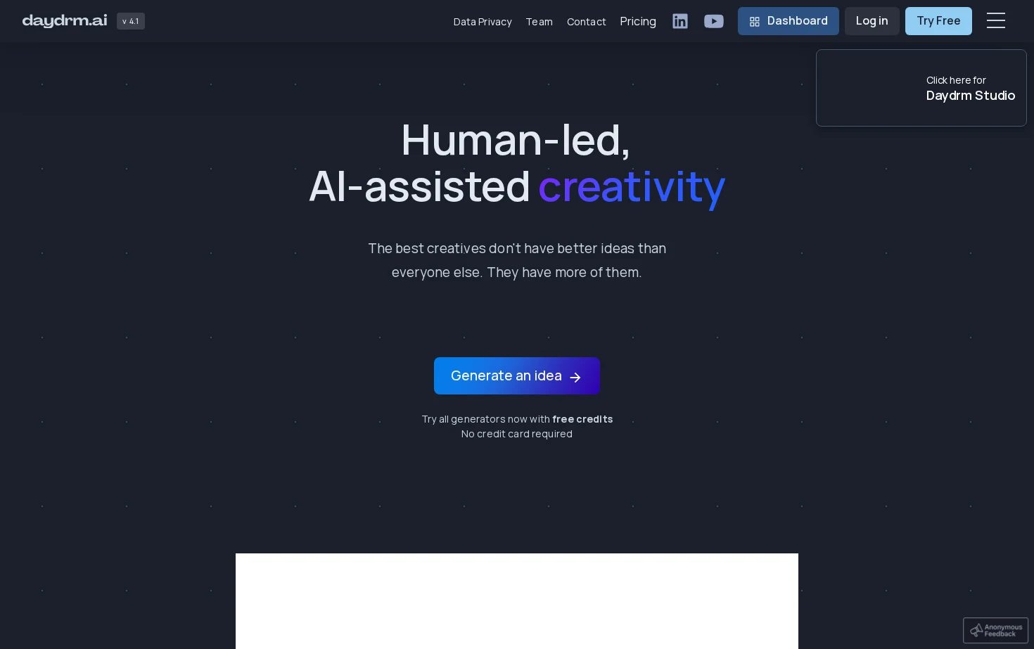 Daydrm.ai 页面快照
